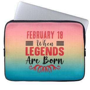 Personalised Date Birthday Legends Are Born Laptop Sleeve
