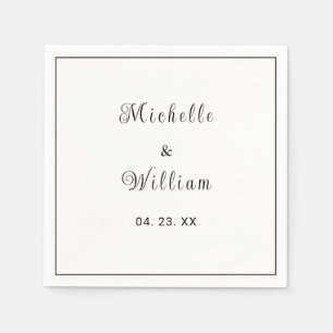 Personalised Dated B&W Lined Napkin