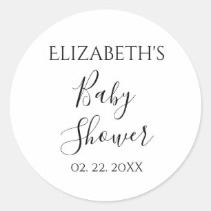 Personalised Dated Baby Shower Classic Round Sticker