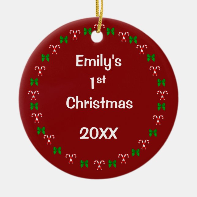 Personalised Dated Keepsake Christmas Ornament (Front)