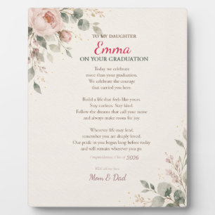 Personalised Daughter Graduation Floral Poetry Plaque