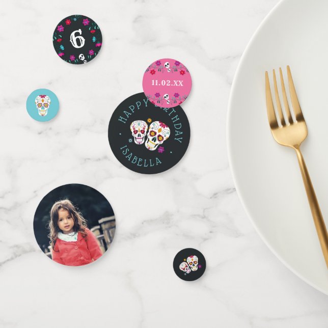 Personalised Day of the Dead Theme Birthday Party Confetti (Group)