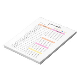 Personalised Day Plan Notepad