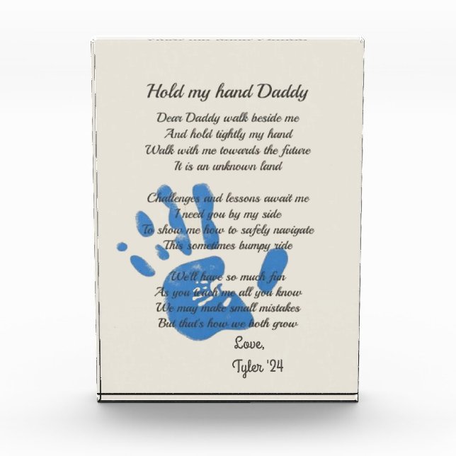 Personalised Dear Daddy Poem Photo Block (Front)