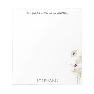 Personalised "Dear God" Notepad with White & Gold
