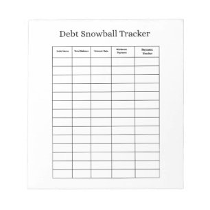 Personalised Debt Snowball Tracker Notepad