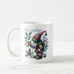Personalised December Birth Month Garden Gnome Coffee Mug