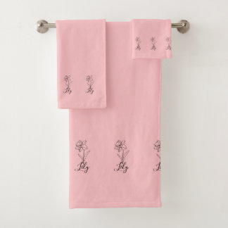 Personalised December Narcissus Birth Flower Gift  Bath Towel Set