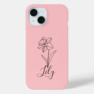 Personalised December Narcissus Birth Flower Gift  iPhone 15 Case