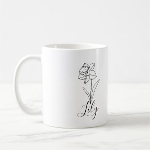 Personalised December Narcissus Birth Flower Gift Coffee Mug