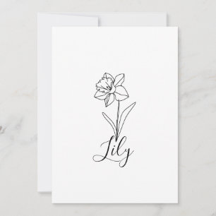 Personalised December Narcissus Birth Flower Gift Invitation