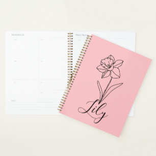 Personalised December Narcissus Birth Flower Gift Planner