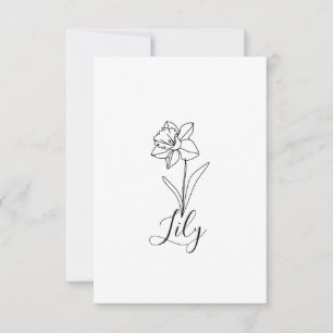 Personalised December Narcissus Birth Flower Gift Thank You Card
