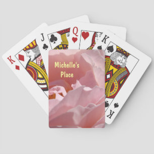 Personalised Deck of Cards Add Your Name Pink Rose