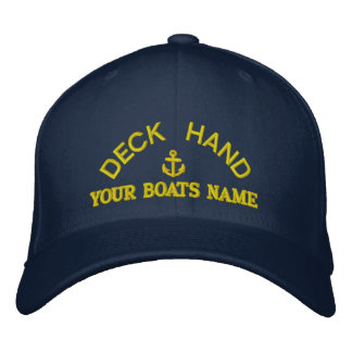 Personalised deckhand yacht crew embroidered hat