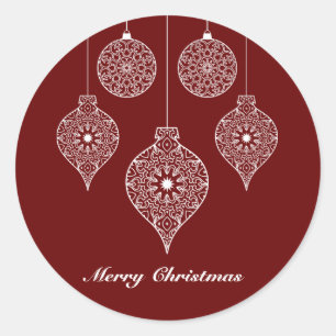 Personalised Decorative Christmas Design Classic Round Sticker