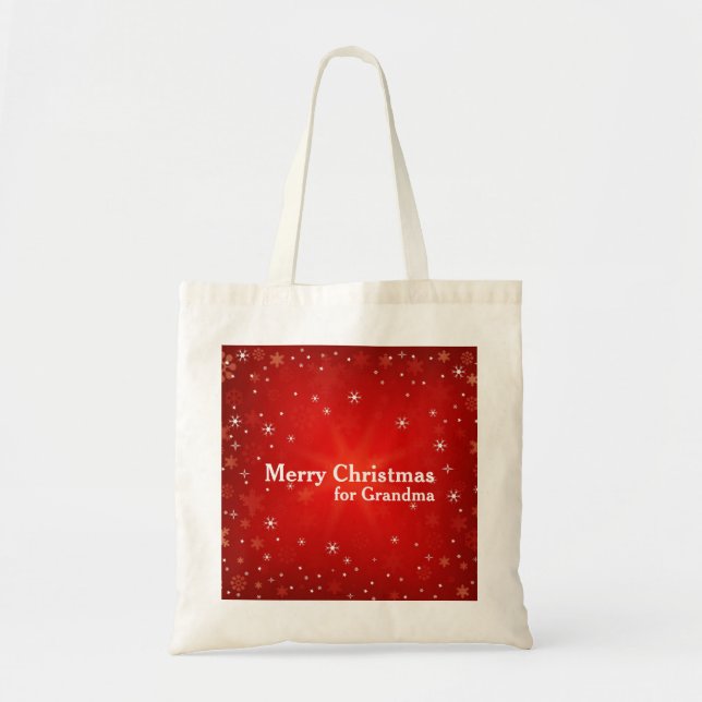 Personalised Decorative Christmas Gift Tote Bag (Front)