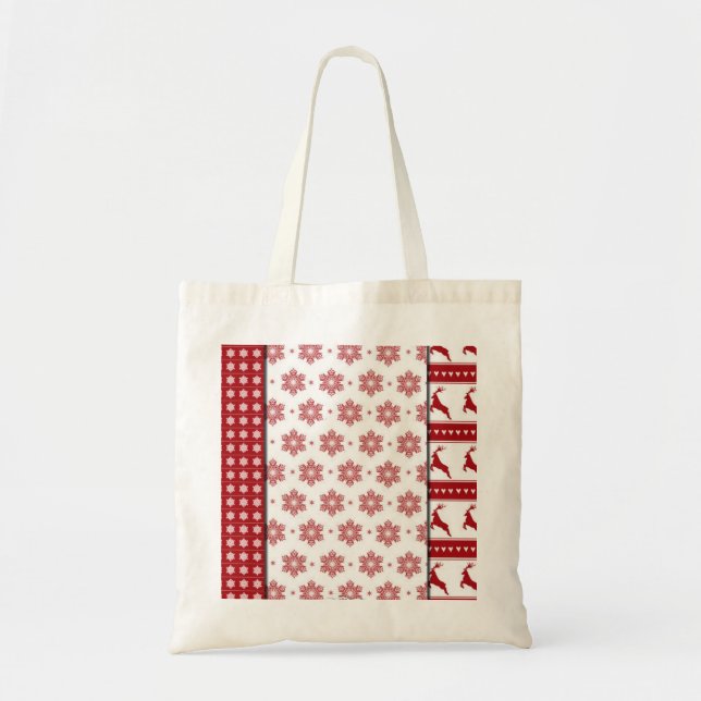 Personalised Decorative Christmas Pattern Tote Bag (Front)