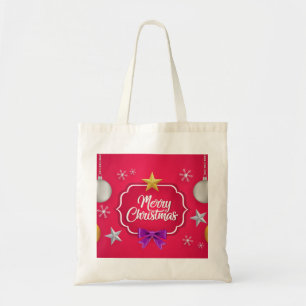 Personalised Decorative Merry Christmas Swirl Tote Bag