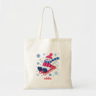 Personalised Decorative Snow Bear Christmas Tote Bag