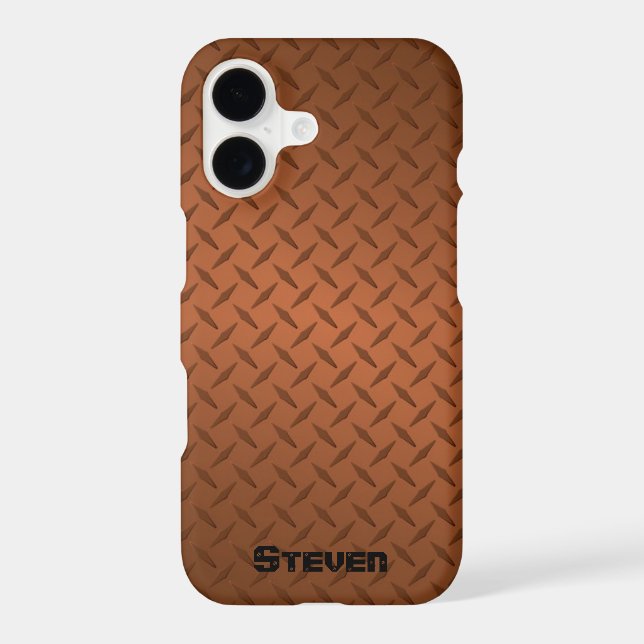 Personalised Deep Copper Diamond Plate (Back)