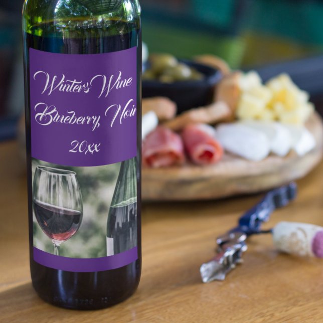 Personalised Deep Purple Wine Bottles Photo Label (Creator Uploaded)