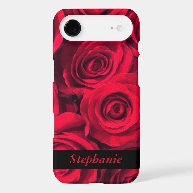 Personalised Deep Red Rose Blooms Case-Mate iPhone Case (Back)