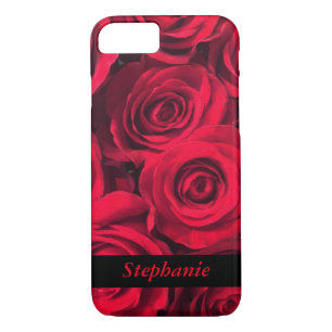 Personalised Deep Red Rose Blooms Case-Mate iPhone Case