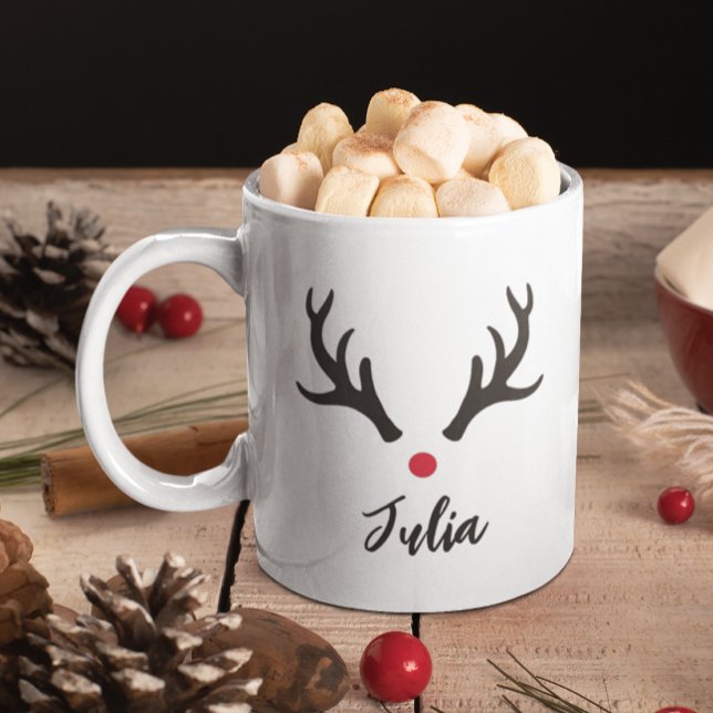 Personalised Deer Antlers Christmas  Coffee Mug (Creator Uploaded)