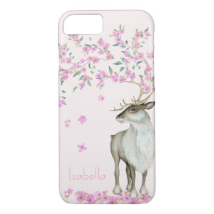 Personalised Deer Cherry Blossom Spring Flower Case-Mate iPhone Case