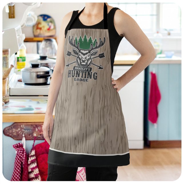 Personalised Deer Elk Hunter Bow Hunting Lodge Apron (Creator Uploaded)