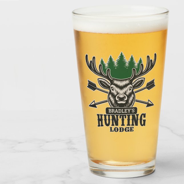 Personalised Deer Elk Hunter Bow Hunting Lodge Glass (Creator Uploaded)
