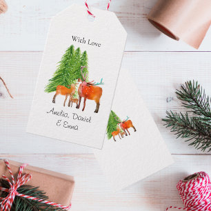 Personalised  Deer Family Christmas Gift Tags