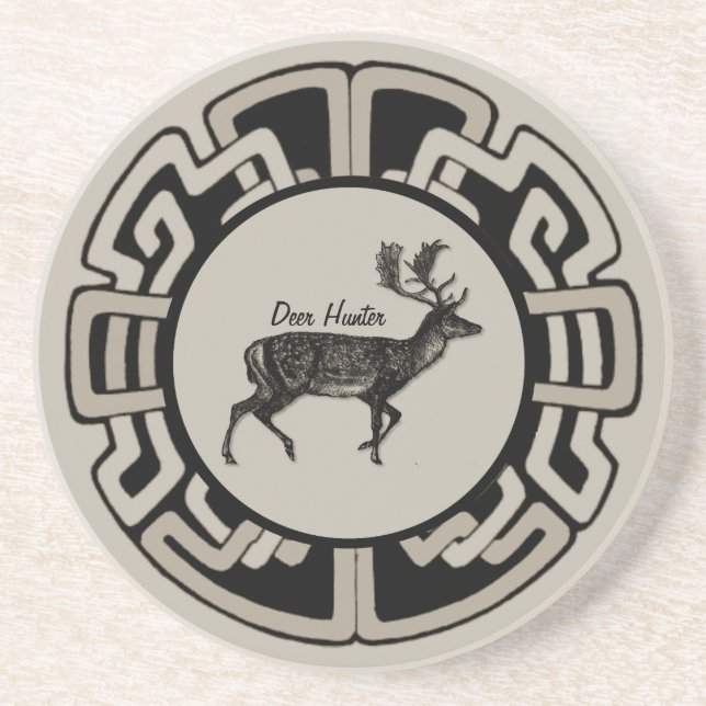 Personalised Deer Hunter Medallion Coaster (Front)