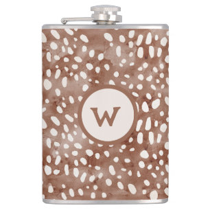 Personalised Deer Print Initial Hip Flask