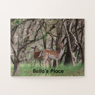 Personalised Deer Woodland Photo Jigsaw Puzzle