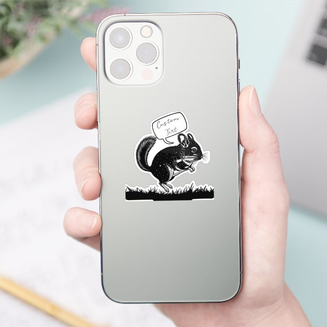 Personalised Degu Silhouette Laptop Sticker  (Phone)