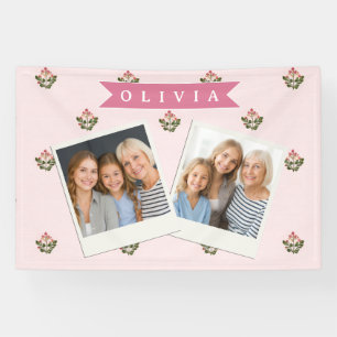 Personalised Delicate Botanical Floral Romantic Banner