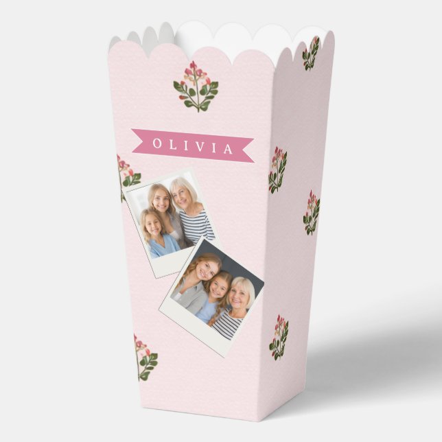 Personalised Delicate Botanical Floral Romantic Favour Box (Front)