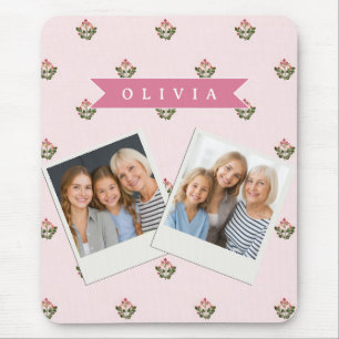 Personalised Delicate Botanical Floral Romantic Mouse Pad