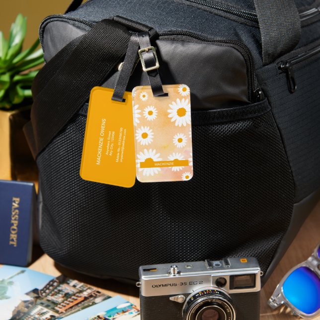 Personalised Delightful Daisies Luggage Tag (Front & Back)
