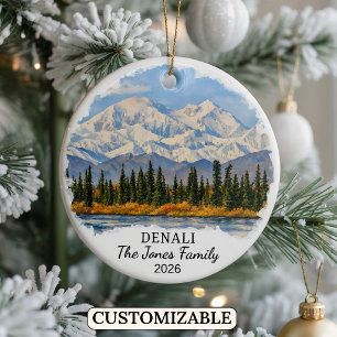 Personalised Denali National Park, Custom Alaska Ceramic Tree Decoration