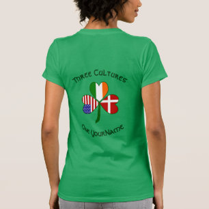 Personalised Denmark Ireland USA Shamrock Women’s T-Shirt