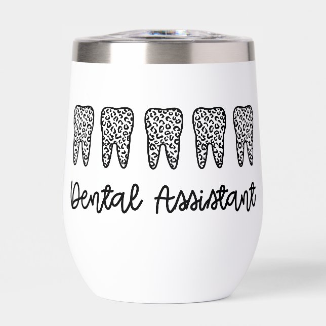 Personalised Dental Assistant Leopard Print Tooth  (Front)