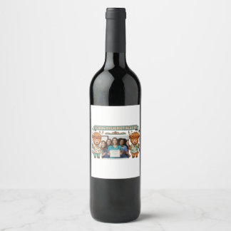 Personalised Dental Hygienist Besties Highland Cow Wine Label