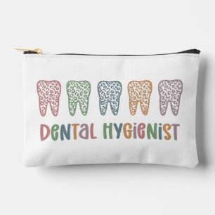 Personalised Dental Hygienist Leopard Print teeth Accessory Pouch