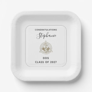 Personalised Dental School Caduceus Graduation Paper Plate