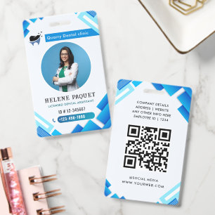 Personalised Dental Staff Name Badge with ID Badge