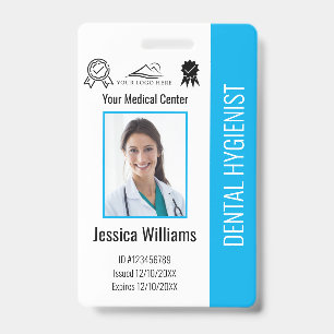 Personalised Dentist Office Logo Photo ID Blue Badge