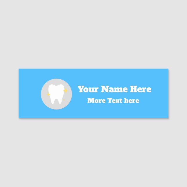 Personalised dentist office Name Tag (Front)